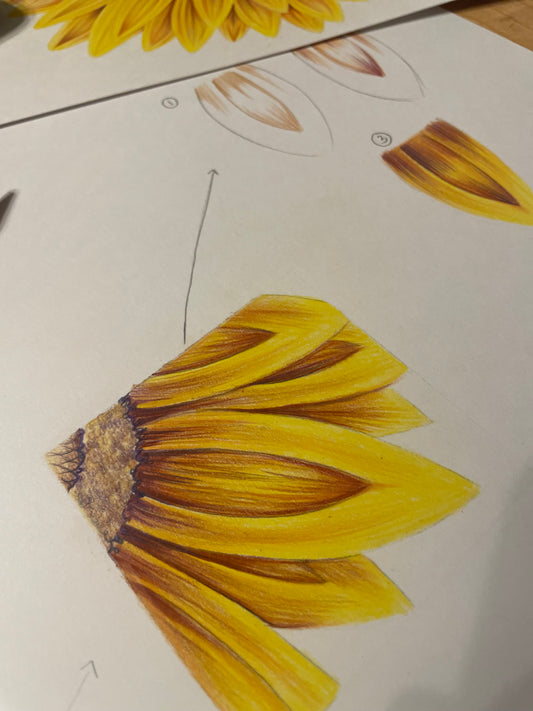 Summer sunflower and bumblebee tutorial